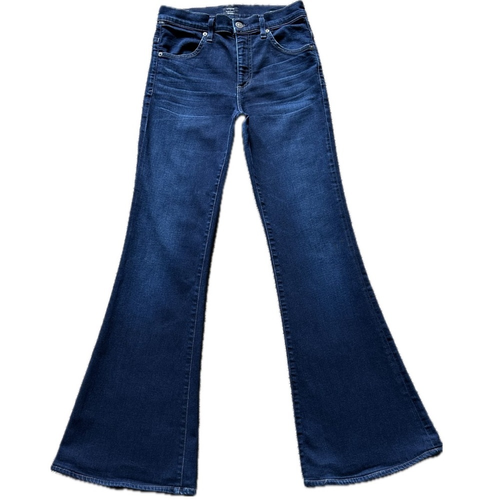 CITIZENS OF HUMANITY Chloe MidRise Super Flare Dark Wash Blue‎ Y2K Jeans Sz 26